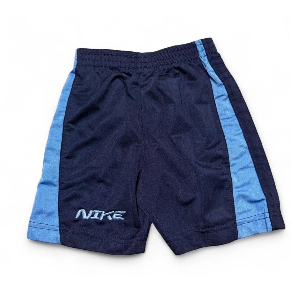 Nike Toddler Boys 2T Athletic Shorts Navy Blue Swoosh Colorblock Vintage